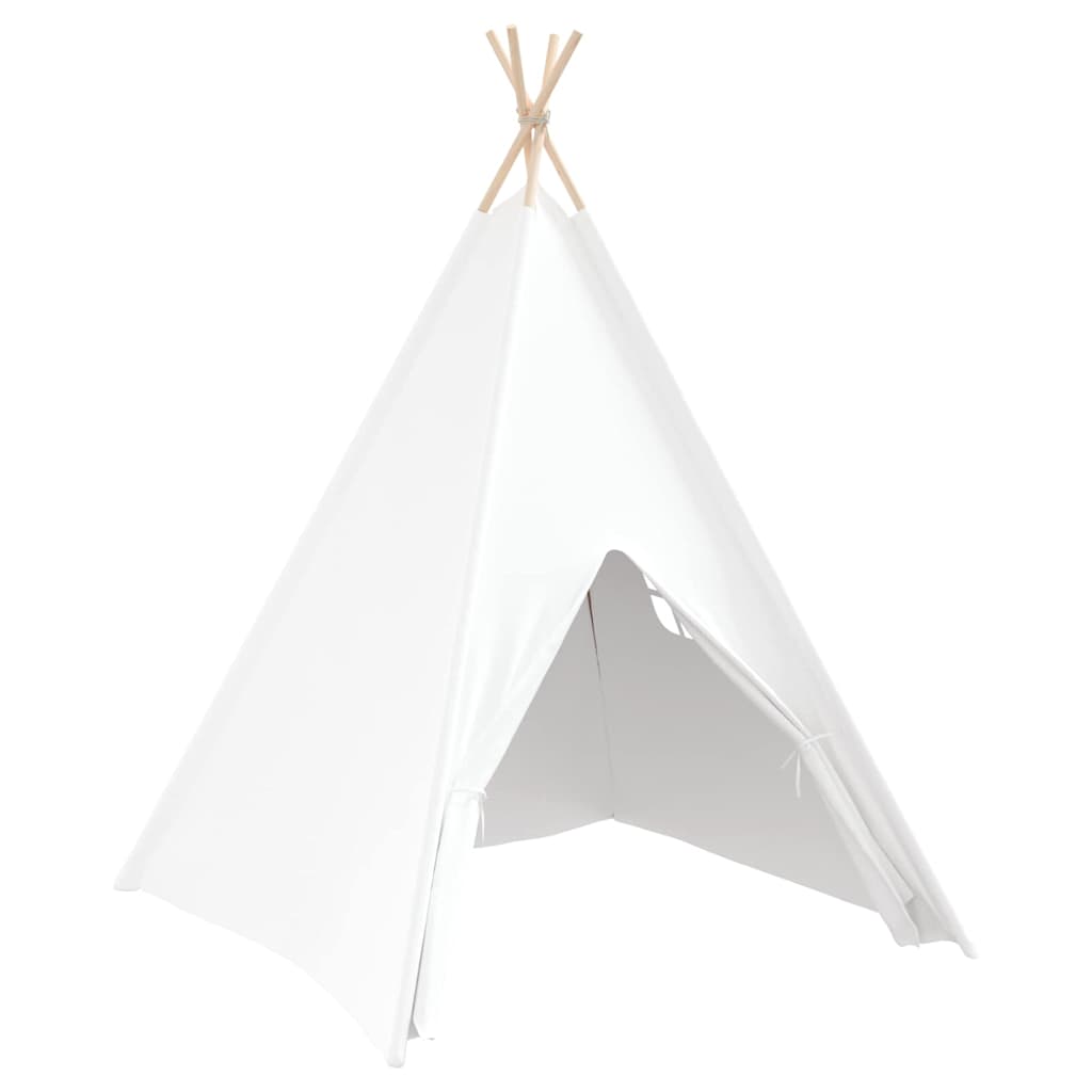 Teepee Tent White 47.2" x 47.2" x 59.1" Fabric and Plastic