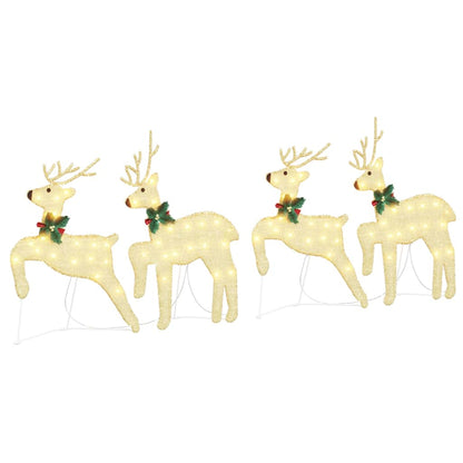 LED Reindeers 4 pcs Gold fabric