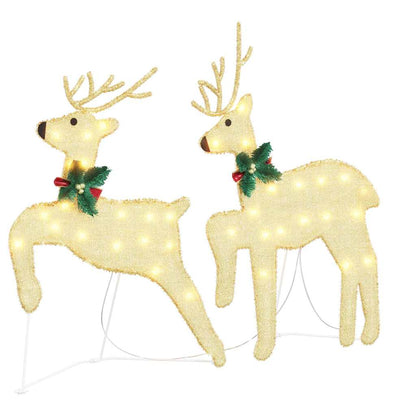 LED Reindeers 4 pcs Gold fabric