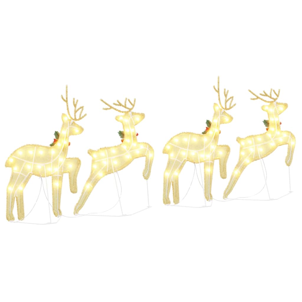 LED Reindeers 4 pcs Gold fabric