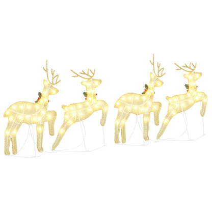 LED Reindeers 4 pcs Gold fabric