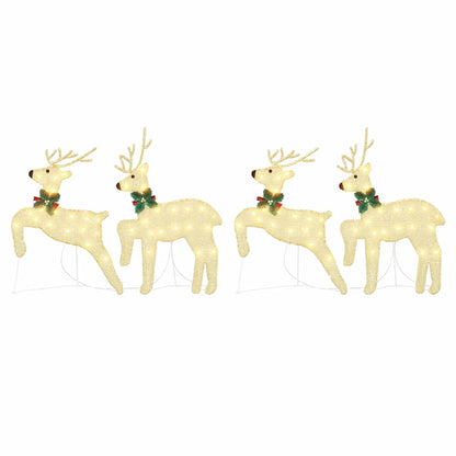 LED Reindeers 4 pcs Gold fabric