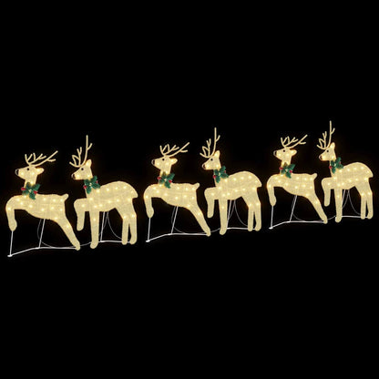 LED Reindeers 6 pcs Gold fabric