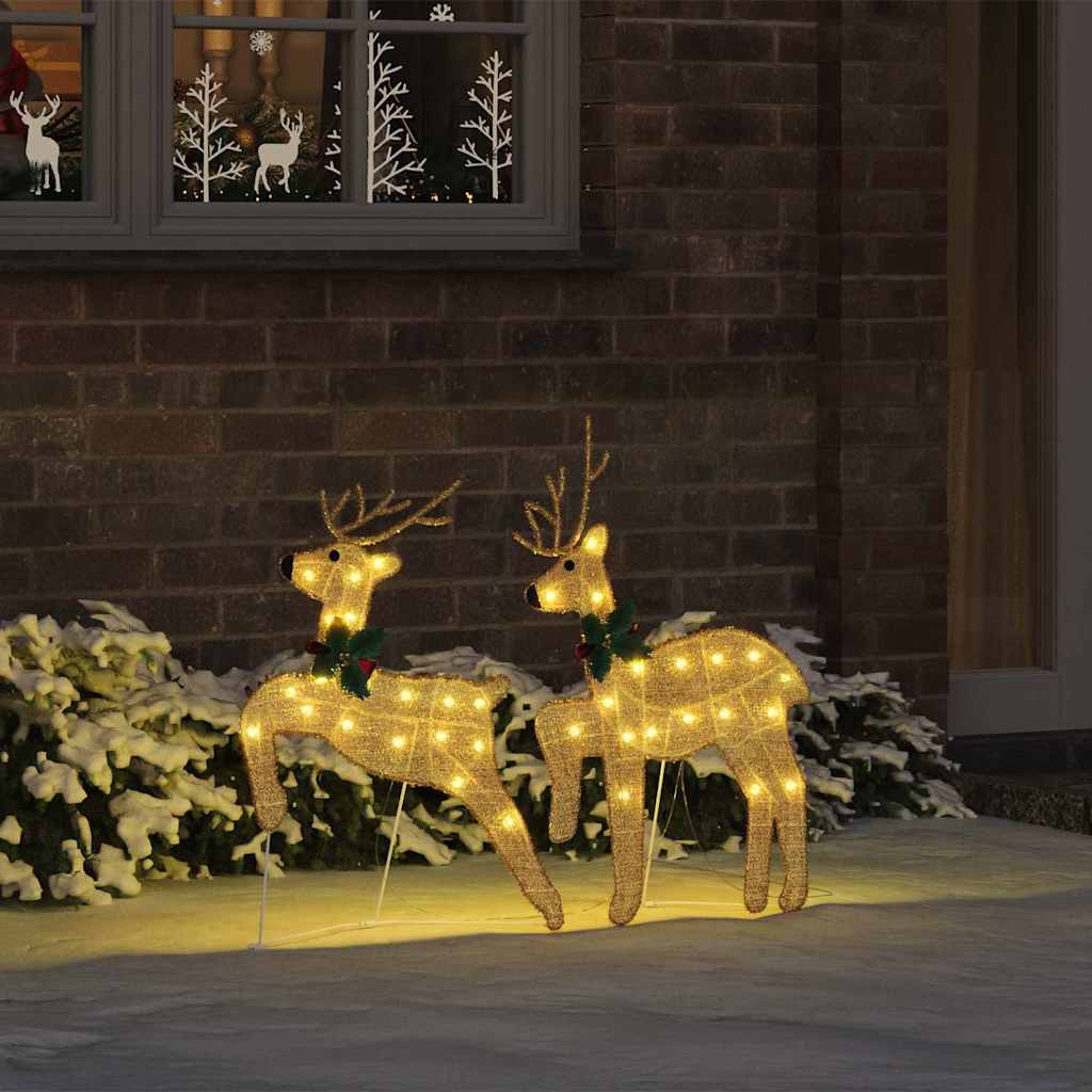LED Reindeers 2 pcs Warm White fabric