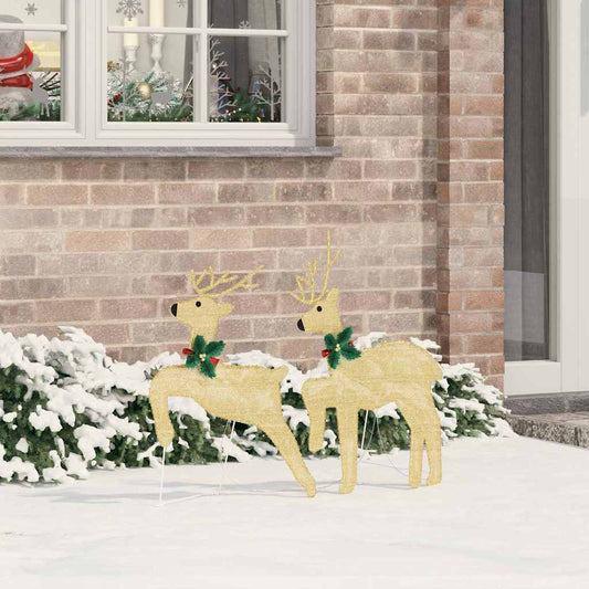 LED Reindeers 2 pcs Warm White fabric