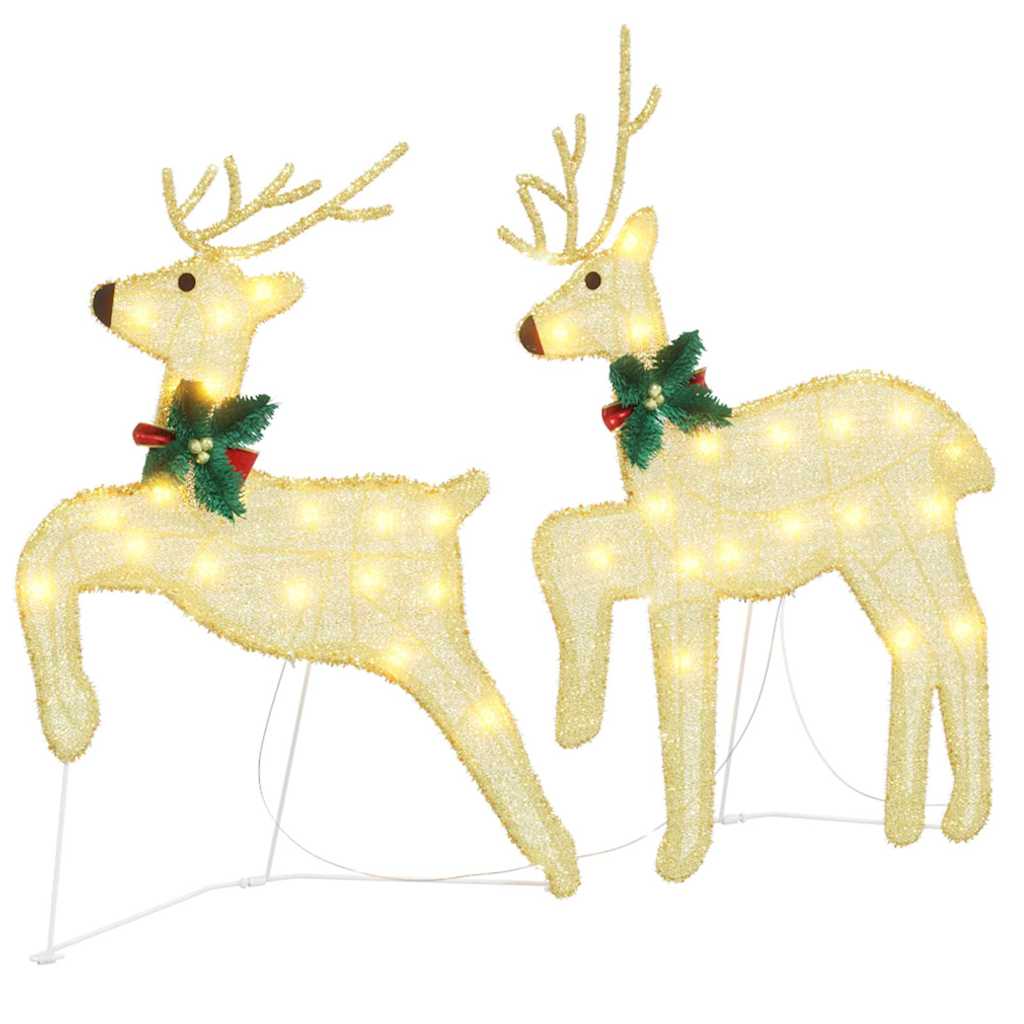 LED Reindeers 2 pcs Warm White fabric