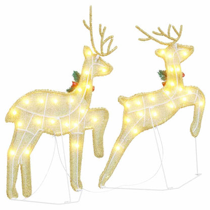 LED Reindeers 2 pcs Warm White fabric