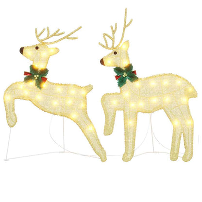LED Reindeers 2 pcs Warm White fabric