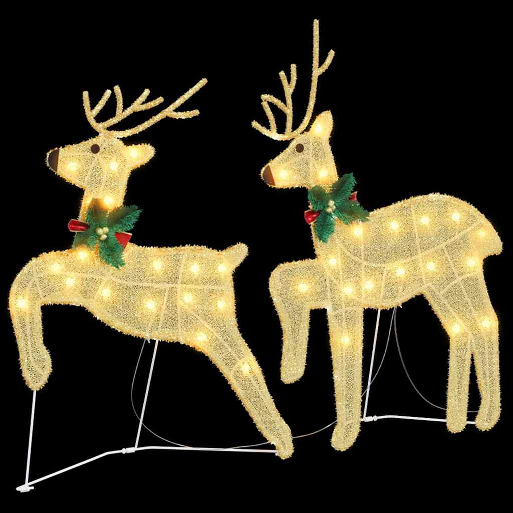 LED Reindeers 2 pcs Warm White fabric