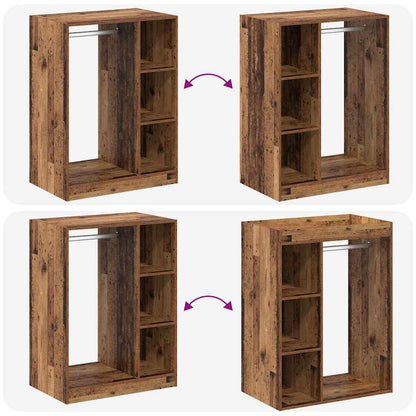 Wardrobe Old wood 30.3" x 18.9" x 40.2" Engineered wood