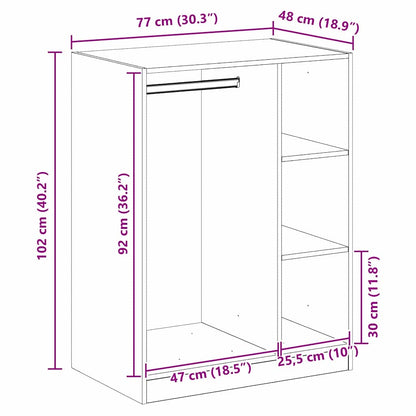 Wardrobe Old wood 30.3" x 18.9" x 40.2" Engineered wood