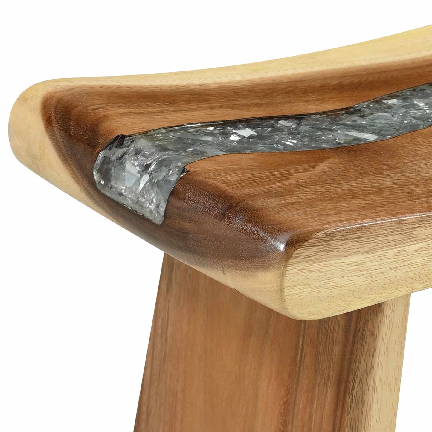 Shower Stool Natural 19.69 x 11.81 x 17.32 in Solid Suar Wood