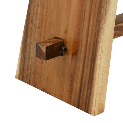 Shower Stool Natural 19.69 x 11.81 x 17.32 in Solid Suar Wood