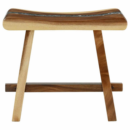 Shower Stool Natural 19.69 x 11.81 x 17.32 in Solid Suar Wood