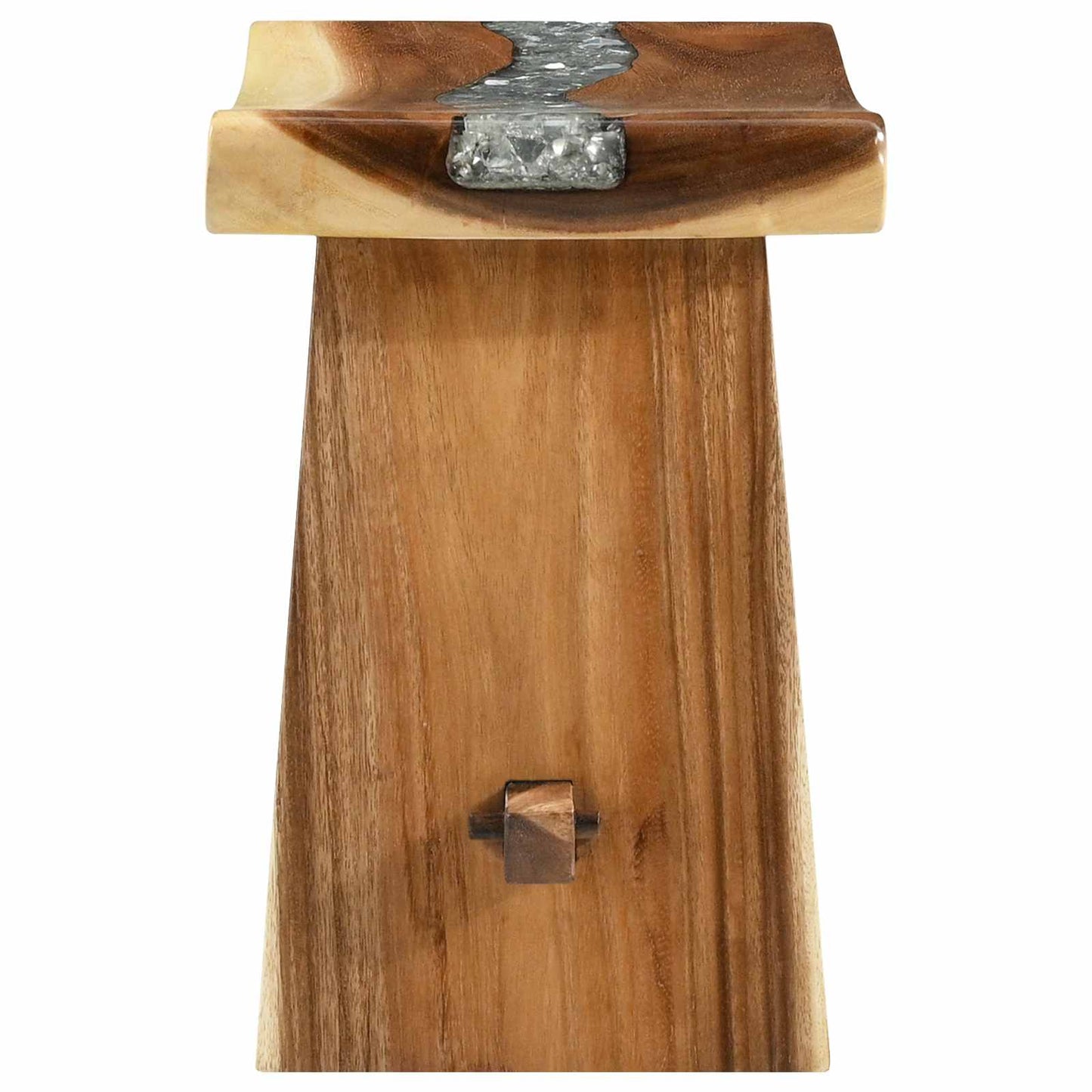 Shower Stool Natural 19.69 x 11.81 x 17.32 in Solid Suar Wood