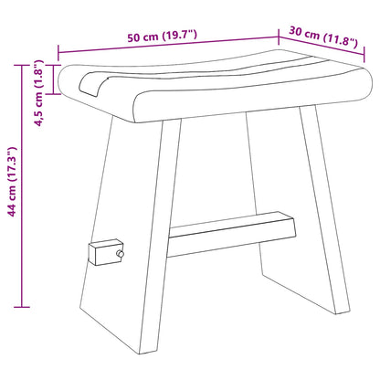 Shower Stool Natural 19.69 x 11.81 x 17.32 in Solid Suar Wood