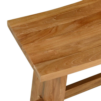 Bathroom Stool Brown 19.69 x 11.61 x 19.88 in Solid Teak Wood