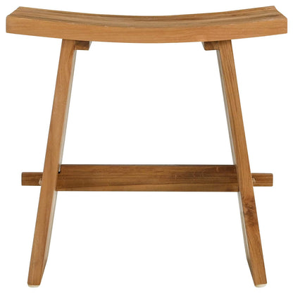 Bathroom Stool Brown 19.69 x 11.61 x 19.88 in Solid Teak Wood