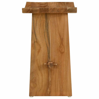Bathroom Stool Brown 19.69 x 11.61 x 19.88 in Solid Teak Wood