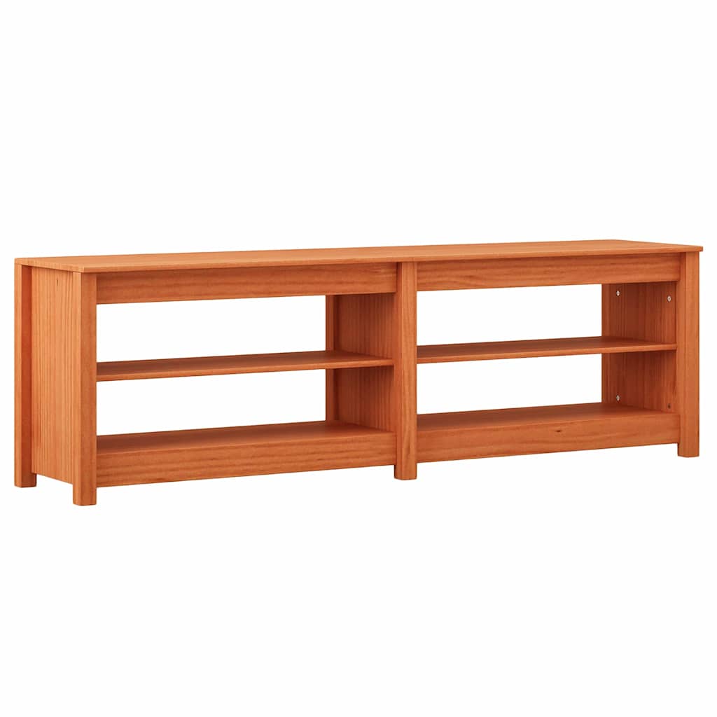 Shoe Bench Wax brown 160 x 36.5 x 50 cm Solid pine wood