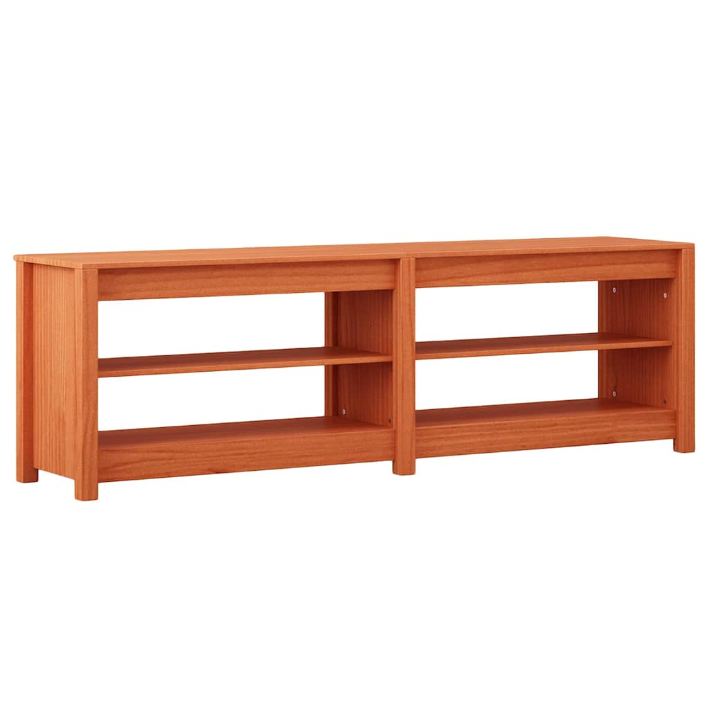 Shoe Bench Wax brown 160 x 36.5 x 50 cm Solid pine wood