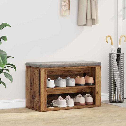 Shoe Rack with Shelf Old wood 75 x 35 x 45 cm Engineered wood