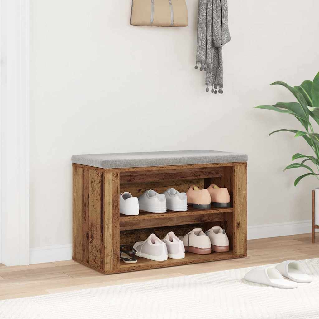 Shoe Rack with Shelf Old wood 75 x 35 x 45 cm Engineered wood