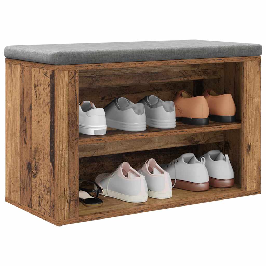 Shoe Rack with Shelf Old wood 75 x 35 x 45 cm Engineered wood