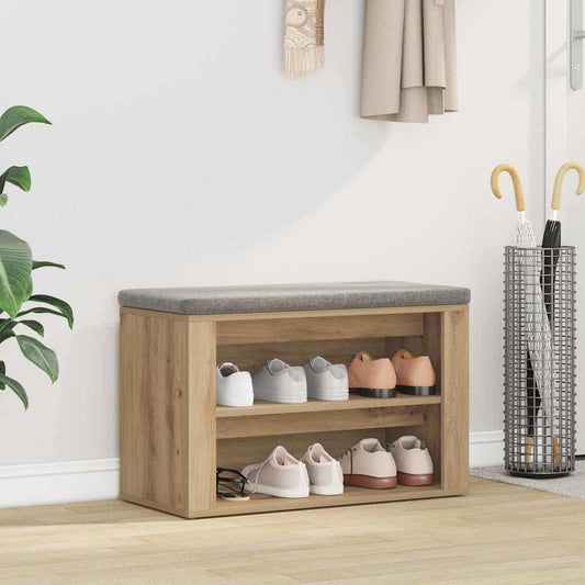 Shoe Rack artisan oak 75 x 35 x 45 cm Engineered wood