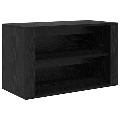 Shoe Rack with Shelf Black oak 75 x 35 x 45 cm Engineered wood