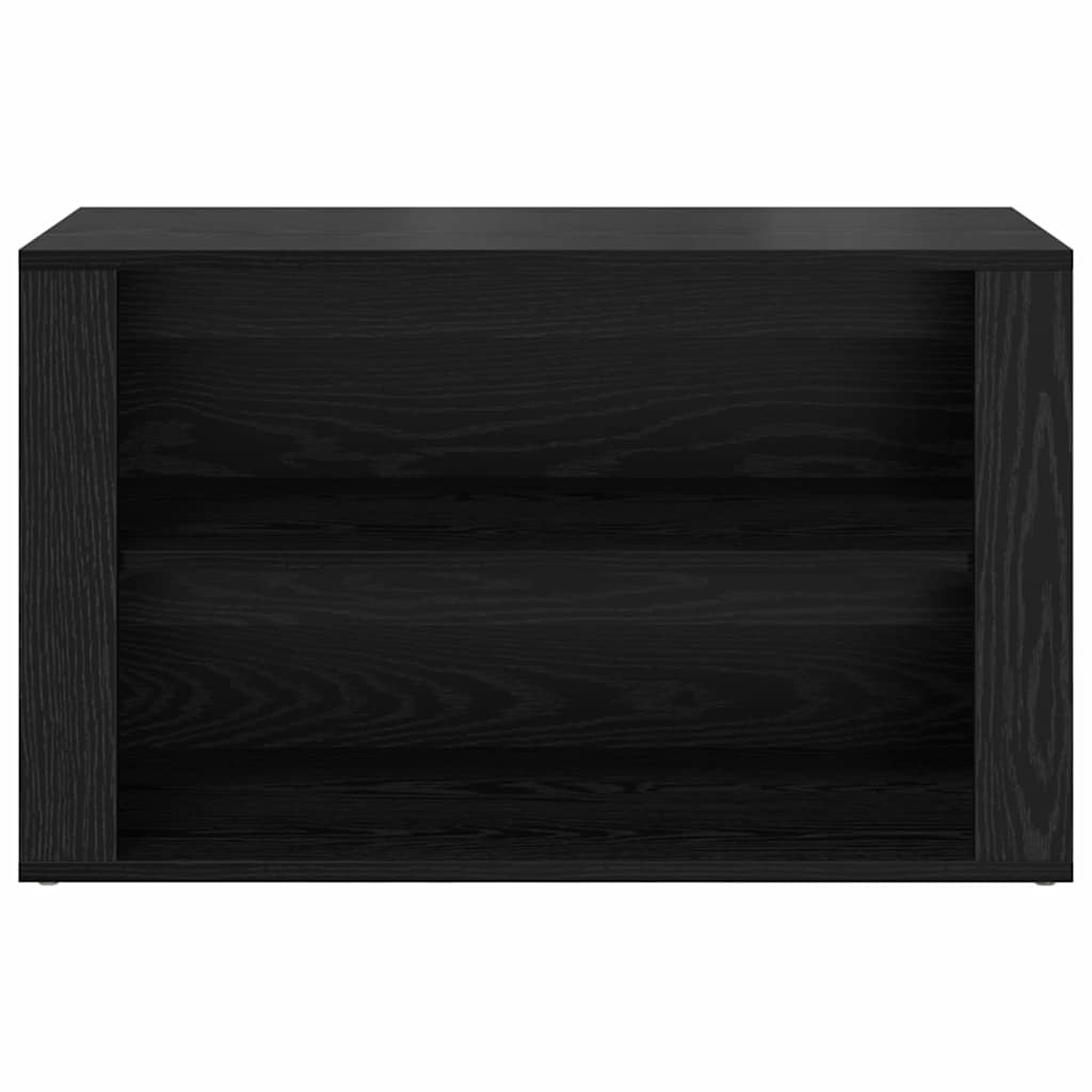 Shoe Rack with Shelf Black oak 75 x 35 x 45 cm Engineered wood