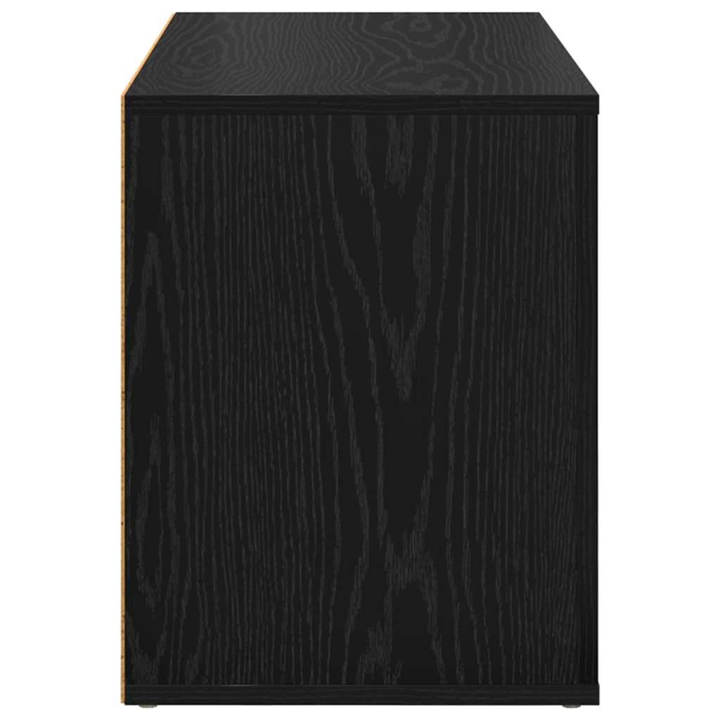 Shoe Rack with Shelf Black oak 75 x 35 x 45 cm Engineered wood