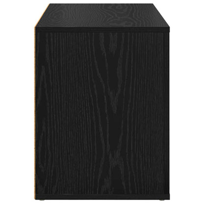 Shoe Rack with Shelf Black oak 75 x 35 x 45 cm Engineered wood