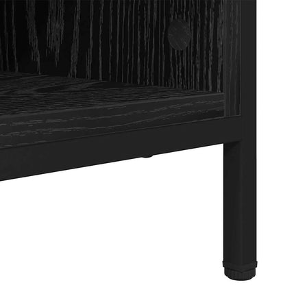 Shoe Cabinet with Shelf Black Oak 51.57 x 13.78 x 19.69 in