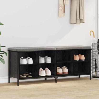 Shoe Cabinet with Shelf Black Oak 51.57 x 13.78 x 19.69 in