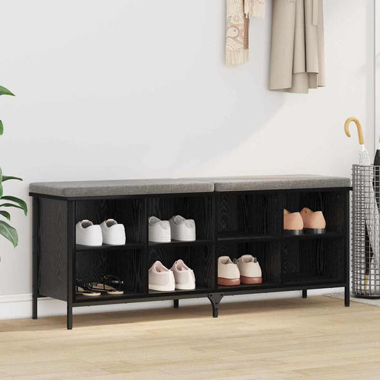 Shoe Cabinet with Shelf Black Oak 51.57 x 13.78 x 19.69 in