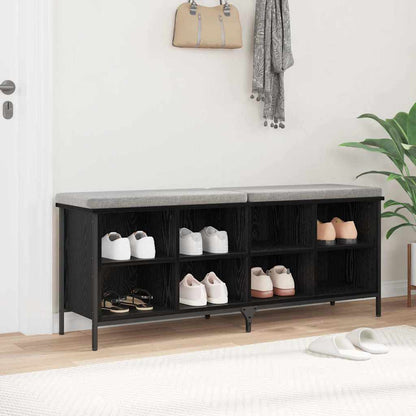 Shoe Cabinet with Shelf Black Oak 51.57 x 13.78 x 19.69 in