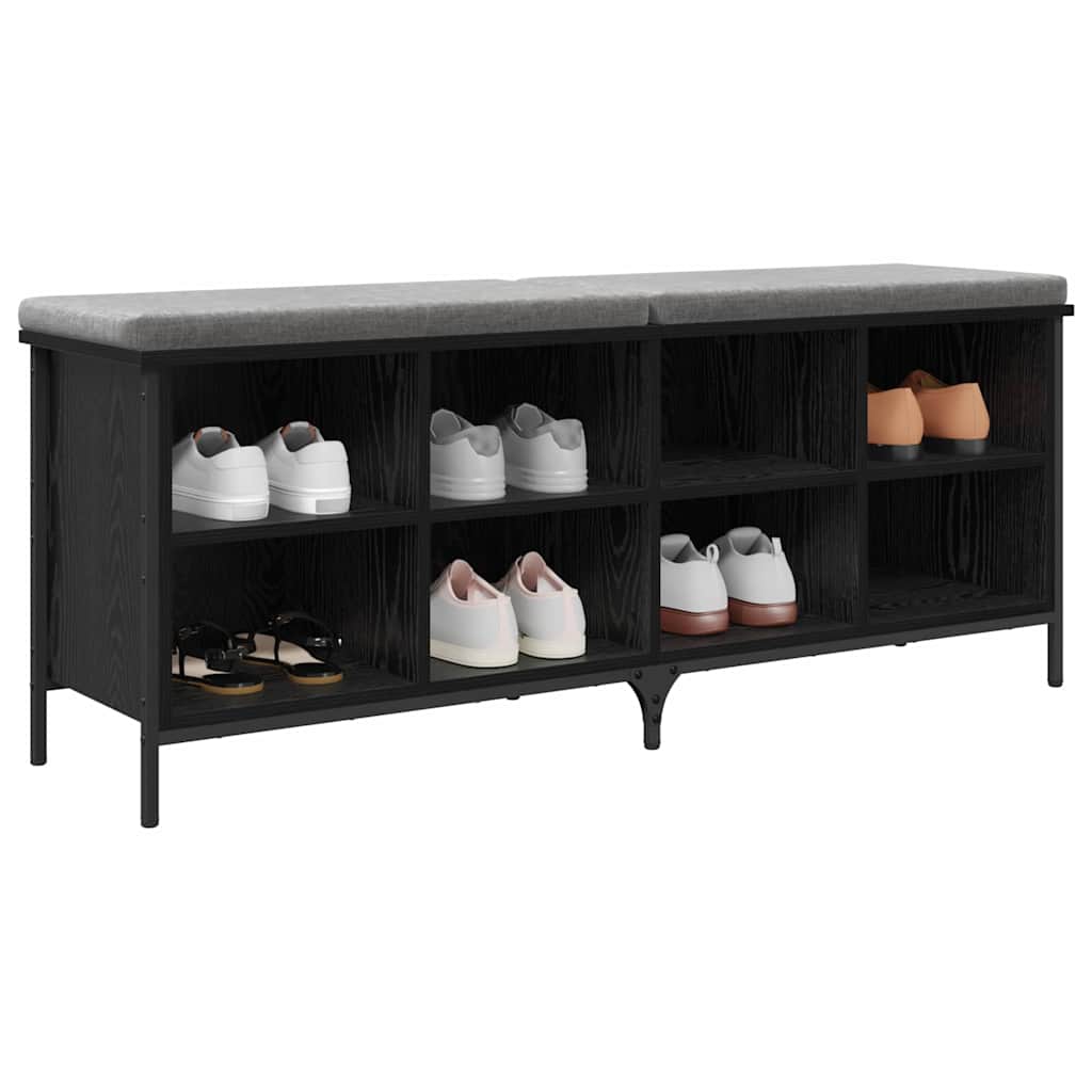 Shoe Cabinet with Shelf Black Oak 51.57 x 13.78 x 19.69 in