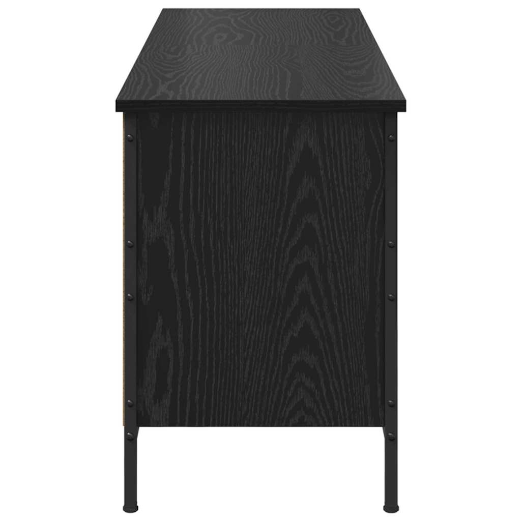 Shoe Cabinet with Shelf Black Oak 51.57 x 13.78 x 19.69 in