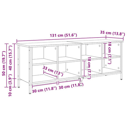 Shoe Cabinet with Shelf Black Oak 51.57 x 13.78 x 19.69 in