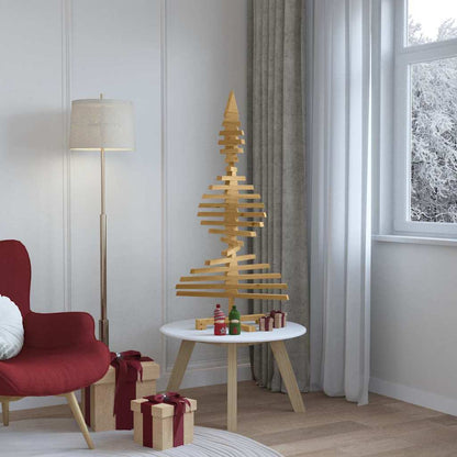 Wooden Christmas Tree with Stand Brown 47.2" Solid pine wood