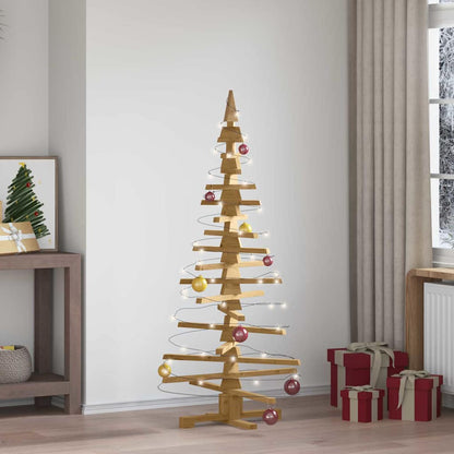 Wooden Christmas Tree with Stand Brown 59.1" Solid pine wood