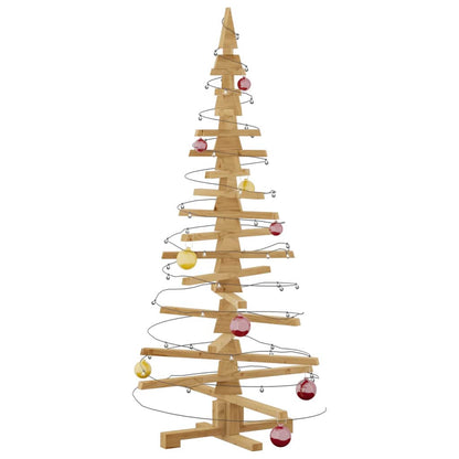 Wooden Christmas Tree with Stand Brown 59.1" Solid pine wood