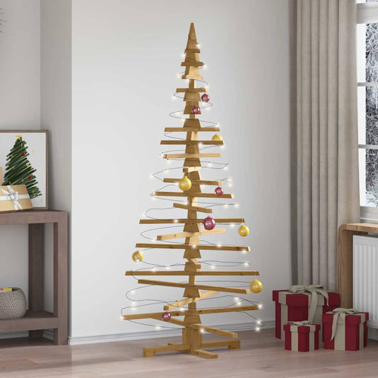 Wooden Christmas Tree with Stand Brown 70.9" Solid pine wood