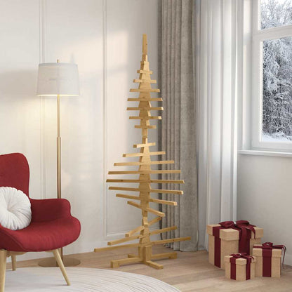 Wooden Christmas Tree with Stand Brown 70.9" Solid pine wood
