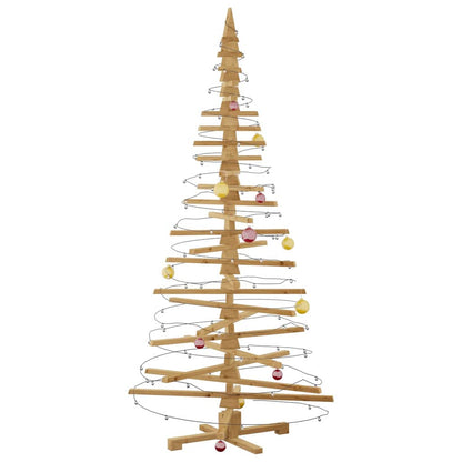 Wooden Christmas Tree with Stand Brown 82.7" Solid pine wood