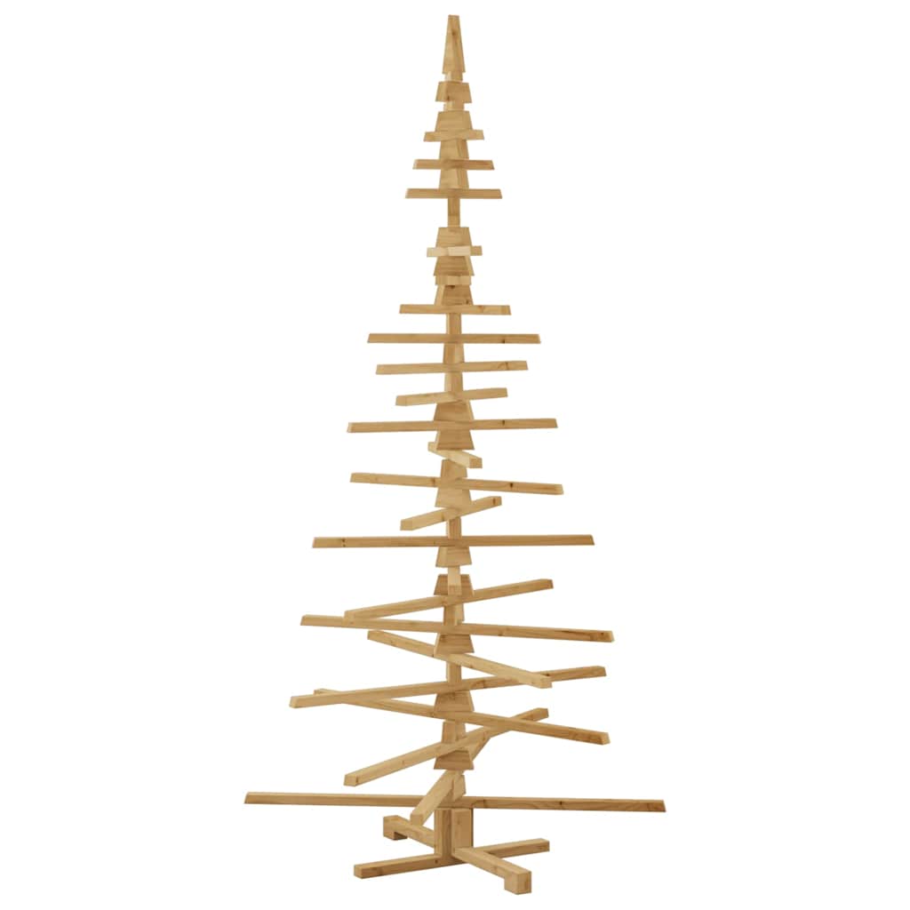 Wooden Christmas Tree with Stand Brown 82.7" Solid pine wood