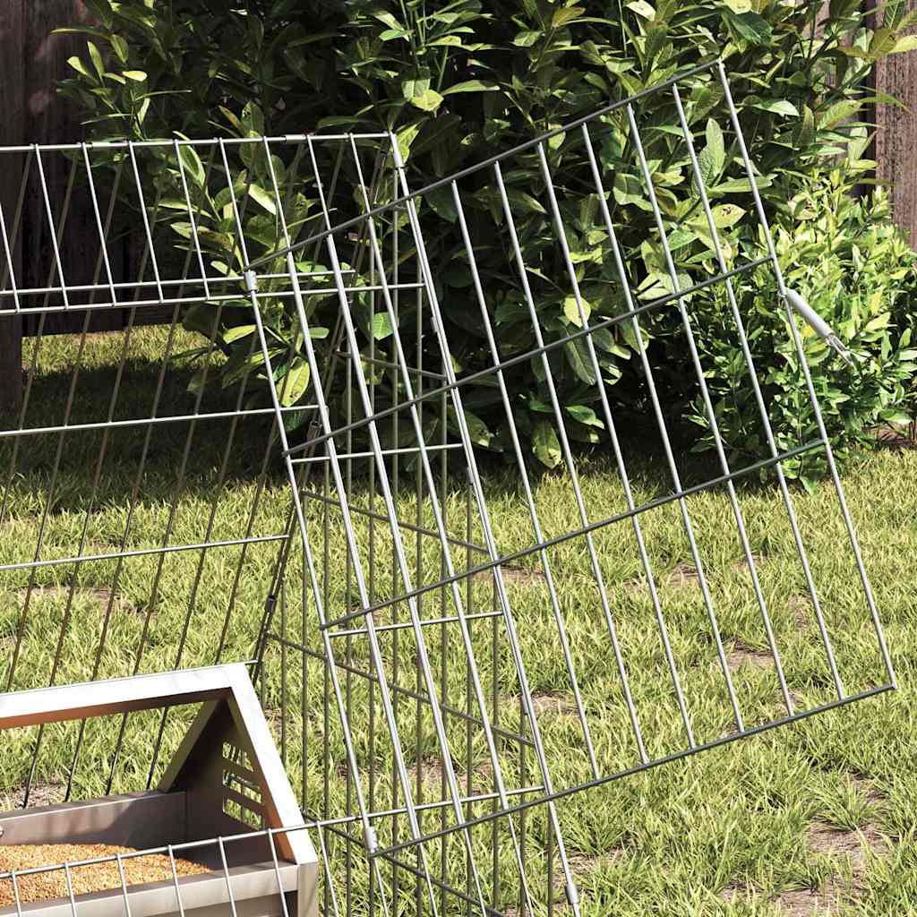 Chicken Cage Silver 169.29 x 21.65 x 21.65 in Galvanised Steel
