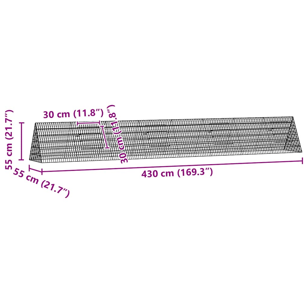 Chicken Cage Silver 169.29 x 21.65 x 21.65 in Galvanised Steel