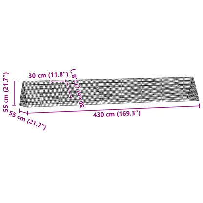Chicken Cage Silver 169.29 x 21.65 x 21.65 in Galvanised Steel